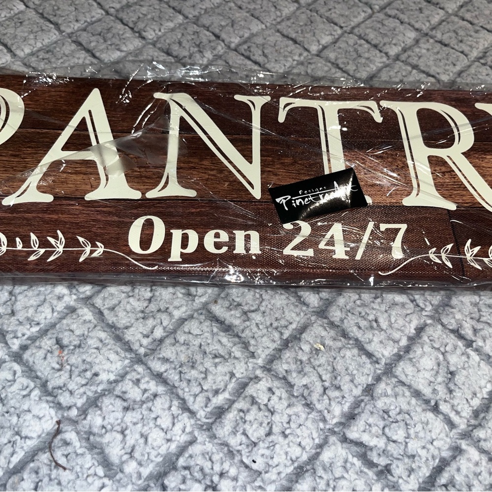 Pantry Open 24/7 Wall Decor Sign Rustic Farmhouse Kitchen Wood Style 6x17 - Picture 6 of 6